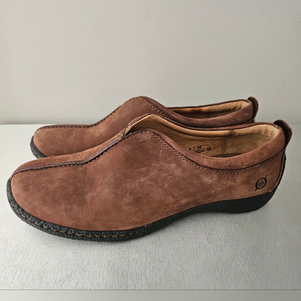 BORN Brown Suede Womens Casual Slip On Shoes